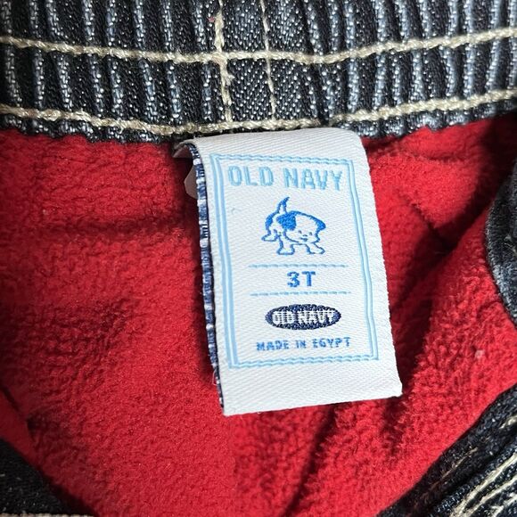 Old Navy Red Flannel Lined Denim Jeans Boys Size 3 T - Picture 9 of 11